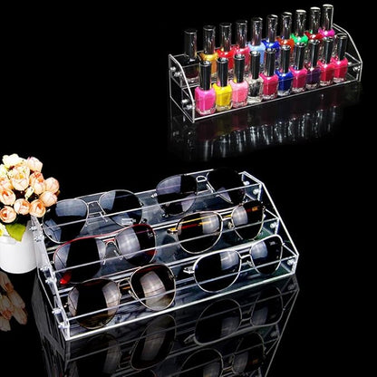 Acrylic Organizer Storage Case Brochure Display Holders for Essential Oil Cosmetic Dropper Bottle Condiment Nail Polish Paint Rack Shelves Fair Gifts Samples Showing Stand 2 Sets 2 Tiers Clear Plastic