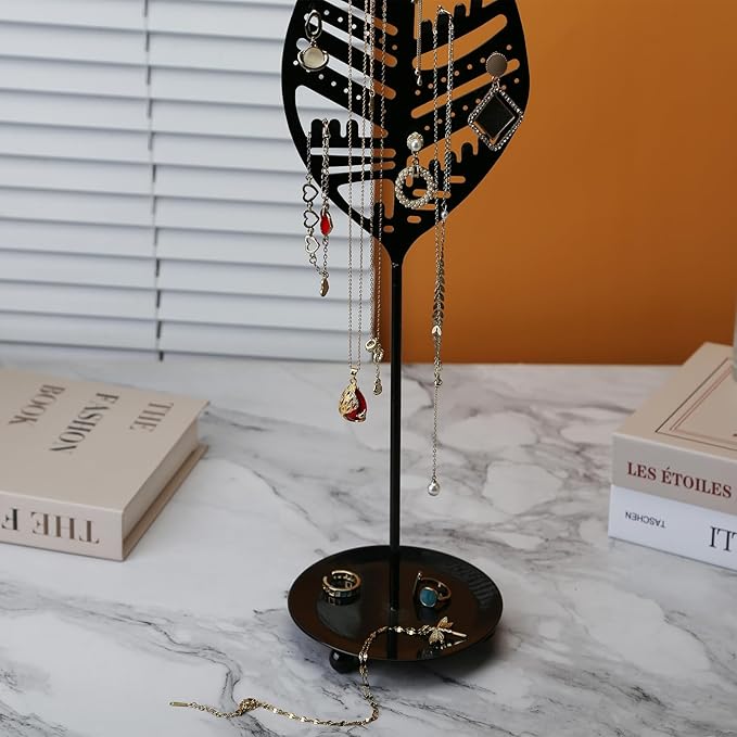 Half RoomJewelry Organizer Jewelry Stand Jewelry Holder Organizer, Necklace Organizer with Ring Tray, Sturdy Jewelry Hanger for Necklace，Jewelry Tower Storage Rack Tree for Bracelets Earrings Rings