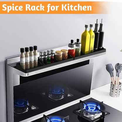 Foeacry 30 Inch Silicone Stove Oven Top Shelf Magnetic for Kitchen Gadgets, Soft Flexible Strong Magnetic Heat Resistant Spice Rack Kitchen Organizer