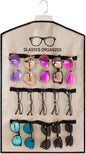 TRIUMPH VISION 15 Slots Hanging Sunglass Organizer, Over The Door Glasses Holder Stand Fabric Eyeglasses Case