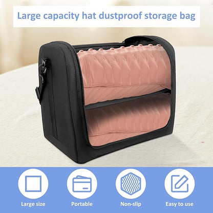 Large Hat Bag for Baseball Caps, Hat Travel Organizer Bag for 20-24 Caps, Portable Cap Carrier Storage Case for Traveling, Home Storage