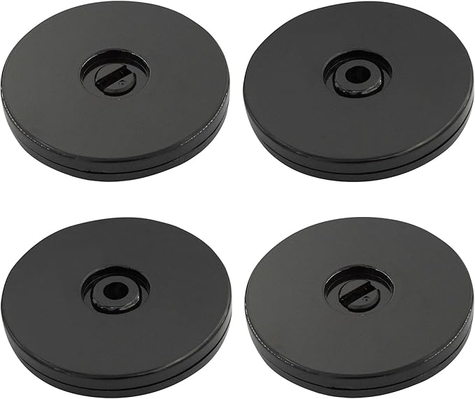 4 Pcs Black 3 inch Acrylic Lazy Susan Rotating Turntable Organizer Bearings - Round Swivel Plate for Spice Rack, Table, Cake, Kitchen Pantry