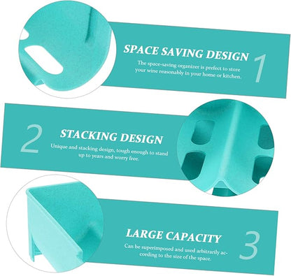 Ciieeo 4pcs Stackable Soda Can Organizer Racks Beverage Storage for Fridge Pantry Kitchen Countertop Easy to Use and Space-Saving Design Blue Color
