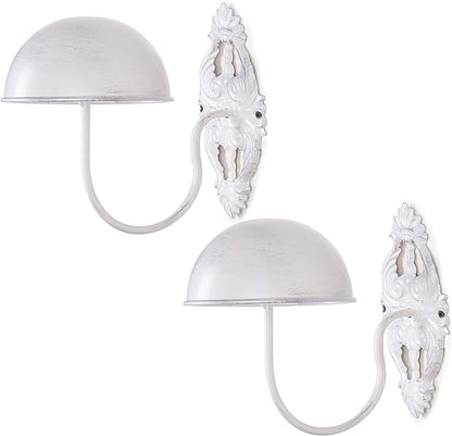 MyGift 2 Pcs Hat Display Wall Mount, Hat Holder, Cowboy Hat Rack for Wall, Baseball Cap Wig Helmet Organizer, White Metal