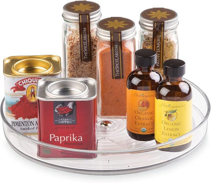 iDesign 9-Inch Lazy Susan Organizer - Small Lazy Susan Turntable for Cabinet or Pantry, Clear