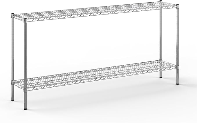 14" Deep x 72" Wide x 34" Height Wire Shelving Kit | 2-Tier | NSF Commercial Storage Rack Unit