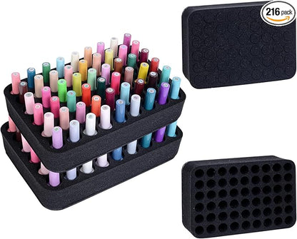 2 Pack Nail Polish Organizer Holder Foam Pad with Slots for Storage 108 Bottles (15ml/0.5fl.oz) Nail Polish or Essential Oil Tray for Drawers Black