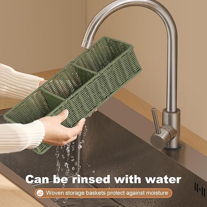 Bathroom Toilet Paper Basket: Water-resistant Resin 3-Section Organizer Above Toilet Space Efficient For Small Homes Stress Relief Sage Green 1pack