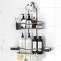 REINHARDT Shower Caddy Hanging, Rustproof Bathroom Caddy Anti-Swing Shower Organizer No Drilling Bath Racks with Soap Holder Multi Hooks Bathroom Storage for Shampoo Sponge, Grey