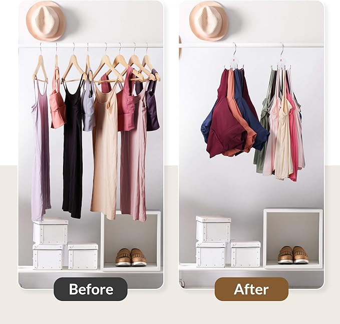 ZEDODIER 2 Pack Tank Top Hanger, Rotatable Bra Organzier for Closet, Max 48 Storage Capacity Sport Bra Holder, Space Saving Closet Organizers and Storage, White