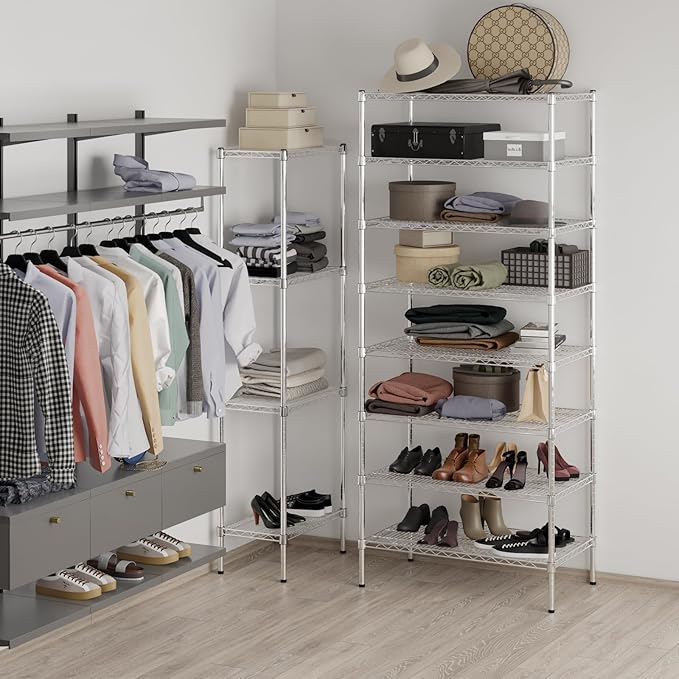 21" Deep x 36" Wide x 86" Height Wire Shelving Kit | 8-Tier | NSF Commercial Storage Rack Unit