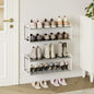 2 Pack Wall Mounted Shoe Rack, Carbon Steel Shoe Organizer with Removable Oxford Cloth, Non-Slip Space-Saving for Entryway Closet Bedroom, White