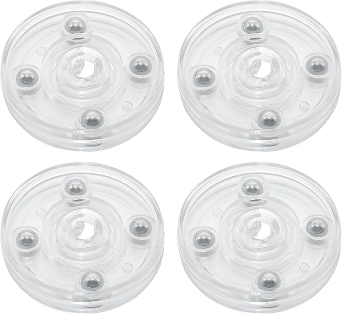 4 Pcs Clear 2 inch Acrylic Lazy Susan Rotating Turntable Organizer Bearings - Round Swivel Plate for Spice Rack, Table, Cake, Kitchen Pantry