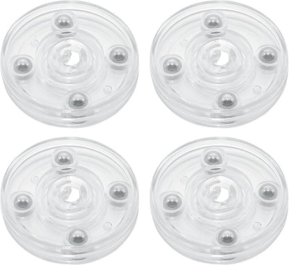 4 Pcs Clear 2 inch Acrylic Lazy Susan Rotating Turntable Organizer Bearings - Round Swivel Plate for Spice Rack, Table, Cake, Kitchen Pantry