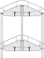 HuggieGems 2 Tier Floor Standing Corner Shower Caddy Organizer Shelf with Hooks, Bathroom Shelves Stand Rack, Silver