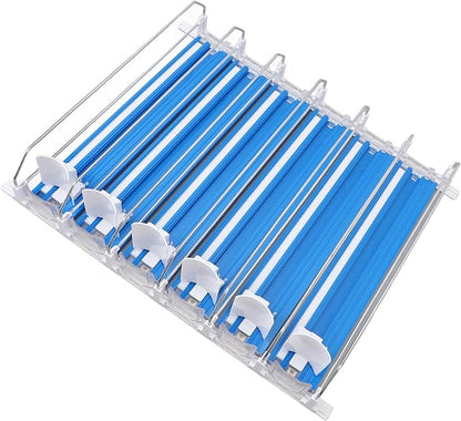 Zerodis 6Pcs Fridge Drink Organizer, Can Water Bottle Drink Dispenser Automatic Beverage Pusher Beverage Thruster Beer Supermarket Shelf Thrusters Convenience Store Freezer (Blue)