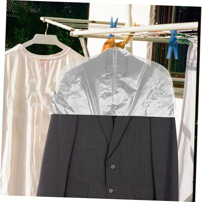 Unomor 10Pcs Clear Shoulder Covers Clothing Protective Covers Breathable Garment Protectors for Suit Coats Jackets