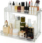 VNIMTI Skincare Organizers 2 Tier, Makeup Organizer Countertop, Cosmetic Display Cases, Makeup＆Skincare Organizer for Vanity, Desktop, Bathroon, Ideal Gifts for Women (Free Standing - White)