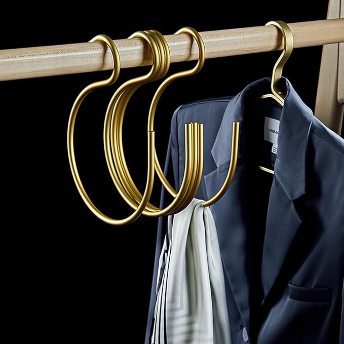4Pcs Gold Hat Hanger,Scarf Ring Hangers,Multi-Purpose Circle Storage Hook,for Baseball Caps,Belt,Ties,Belts,Scarves,Shawls