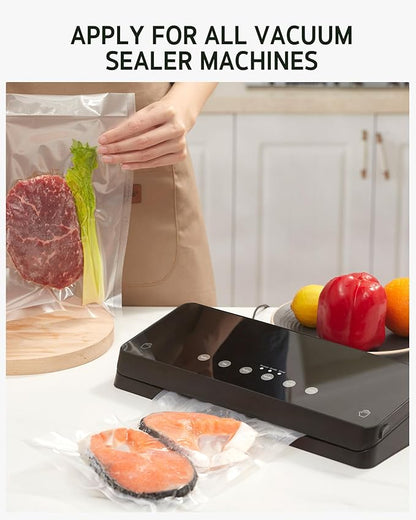 Syntus Vacuum Sealer Bags for Food, 400 Count Quart 8" x 12" Commercial Grade PreCut Bag, BPA Free Food Vac Bags for Storage, Meal Prep or Sous Vide