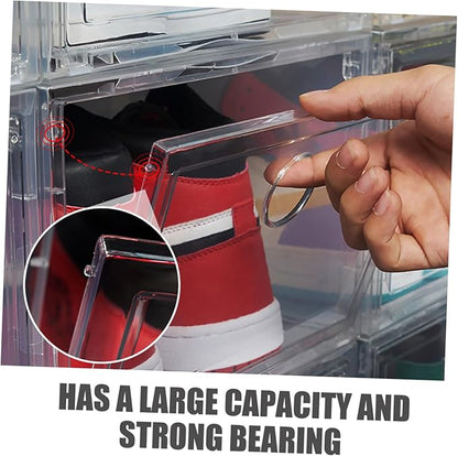 Garneck 1pc Capacity Creative Plastic Shoe Storage Box Window for Easy Access Side Opening Design for Organizing Shoes Clothes and Accessories