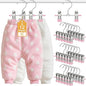 12 Pack Baby Hangers with Clips, 360°Rotatable Toddler Pant Hangers with Clips, Non-Slip Space Saving Kids Hanger for Newborn Children Clothes Skirts Boots Closet Organizers, Pink