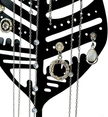 Jewelry Storage Rack, used for organizing and storing necklaces, earrings, bracelets, rings - Black