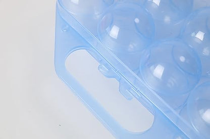 Clear Plastic Egg Carton, 12 Egg Holder Carrying Case with Handle, Set of 6