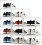 X-Large Shoe Storage Boxes Organizers Clear Plastic 12 Pack, Shoe Rack & Holder Sneaker Container with Magnetic Doors - Display Case Fit Size 12, Easy Assembly