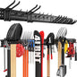 Garage Tool Organizer Wall Mount 66 inches with 13 Adjustable Heavy-Duty Hooks, Garage Organization, Garden Tool Storage Rack, Yard, and Shed, Holds Up to 520 lbs