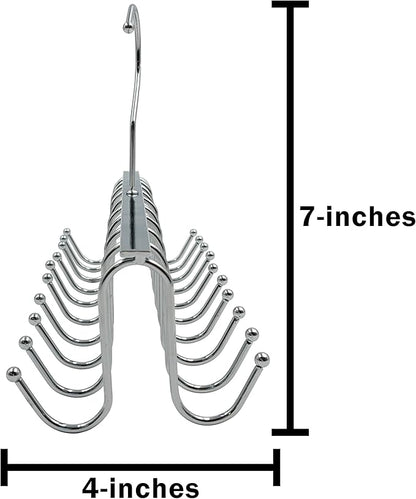 2 Pack of 20 Hook Chrome Closet Hangers for Belts, Ties, Bras, Scarves by Electronix Express