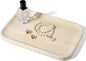 Koville Romano Travertine Tray, 12"x8" Natural Stone Vanity Tray for Countertop Bathroom Kitchen Dresser, Decorative Marble Catchall Trays for Perfume Jewelry, Rectangular Serving Tray(Beige)