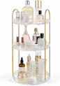 Anyoifax 360° Rotating Makeup Organizer 3 Tier Large Capacity Perfume Skincare Tray for Dresser Spinning Bathroom Counter Organizer for Vanity Lazy Susan Turntable Storage for Kitchen, Clear