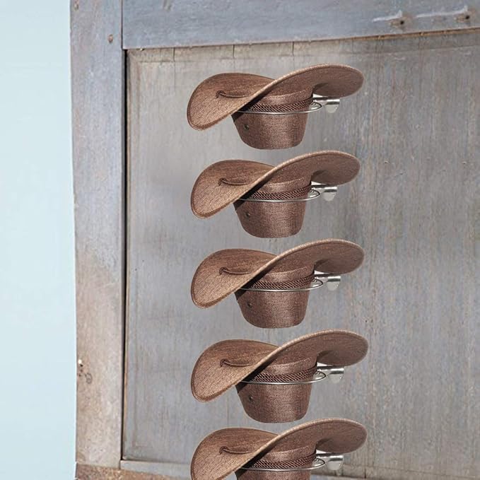 AUXPhome Stainless Steel Cowboy Hat Rack Cowboy Hat Holder Coyboy Hat Organizer 5/PK - No Cowboy Hat