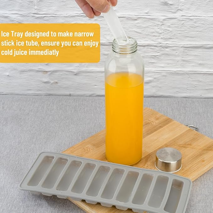 Zukro Glass Water Bottles with Lids 24 oz, 6 Pack Reusable Juice Bottles With Stainless Steel Airtight Cap for Juicing, Leak Proof Clear Drinking Jar Beverage storage container for Fridge, BPA Free
