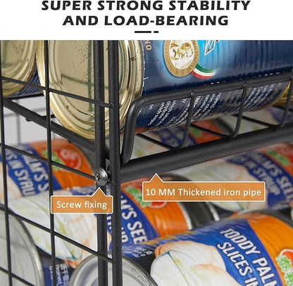 2-Pack Stackable Rack Organizer, Storage for Kitchen Pantry Cabinet, Holders for Food, Multifunctional Dispenser for Snacks Soda