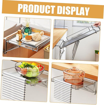 STOBAZA Stainless Steel Kitchen Shelves Storage Cabinet Door Organizer Pantry Spice Rack