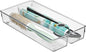 iDesign Recycled Plastic Divided Drawer Organizer Tray - Linus Collection - Clear
