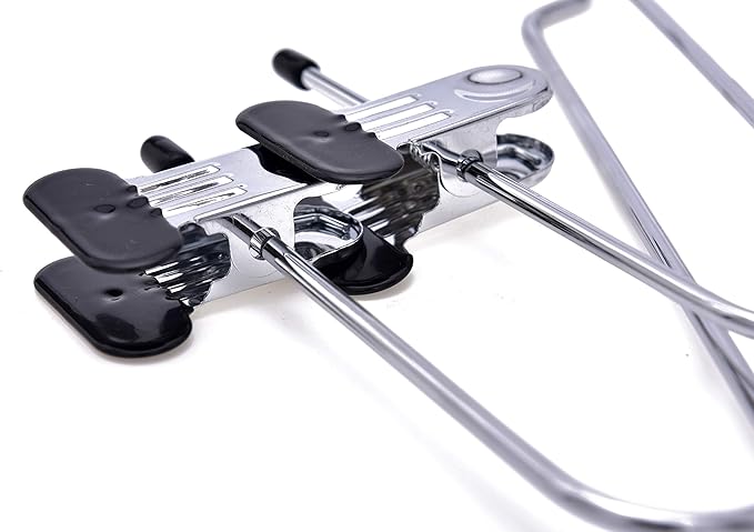 6 Quality Add-On Skirt Blouse Hanger Heavy-Duty Add-On Skirt Hangers with Clips, Multi Stackable Add on Hangers, Adjustable Wide Clip Pants Hanger, Chrome (Skirt Hanger - Wide Clips, 6)