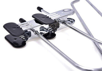 6 Quality Add-On Skirt Blouse Hanger Heavy-Duty Add-On Skirt Hangers with Clips, Multi Stackable Add on Hangers, Adjustable Wide Clip Pants Hanger, Chrome (Skirt Hanger - Wide Clips, 6)