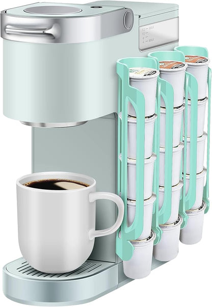 K Cup Holder for Keurig: Coffee Pod Holder for Counter Small Space - Kcup holders for Wall Mount (3, Oasis Blue)