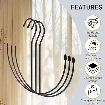 LOGJAM 3 Pack Belt Hanger for Closet, Metal Hat Hanger, Belt Organizer for Ties, Scarves, Camisoles, Hats, Shoes