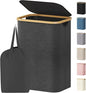 Lifewit 80L Laundry Basket with Lid, Clothes Hampers for Laundry with Bamboo Handles and 1 Removable Bag, Large Foldable Laundry Hamper for Bedroom, Bathroom, Dorm, Laundry Room, Dark Gray