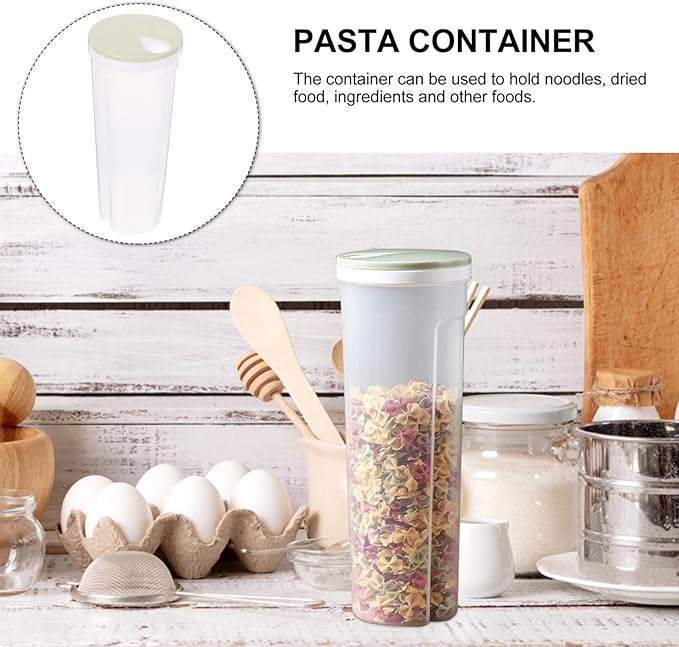 Kichvoe Reusable Pasta Keeper Container Airtight Noodle Storage Box for Pantry Organization Kitchen Grain Holder Sealed Design for Spaghetti Dried Foods Beans