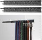 Blulu 2 Pcs 13.8'' Sliding Tie Rack Hangers for Closet, 25(Total 50) Tie Pull Out Wall Mounted Extending Sturdy Metal Belt Organizer Holder for Men Belt Storage, Black