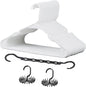 VECELO 25 Pack Plastic Hangers-Clothes Hangers Set with Shoulder Non Slip Notches for Closet Space Saving-Heavy Duty Coat Hanger,White