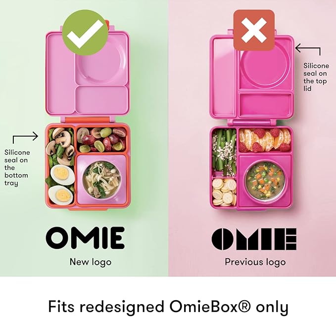 OmieBox (2 pack) Leakproof Dips Containers To Go, Salad Dressing Container, Condiment Container with Lids - Food Safe Silicone - 4 ounces (Pink/Teal)