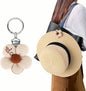 Hat Clip for Travel on Bag, Cotton Flower Sun Hat Storage Holder for Hanging White