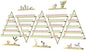 EBANKU 10PCS Nail Polish Racks 5 Tiers Nail Polish Shelf for Wall Triangular Display Rack Cosmetic Display Cases Lipstick Perfume Wall Shelf Essential Oil Organizers for Home Spa Nail Salon Shop(Gold)