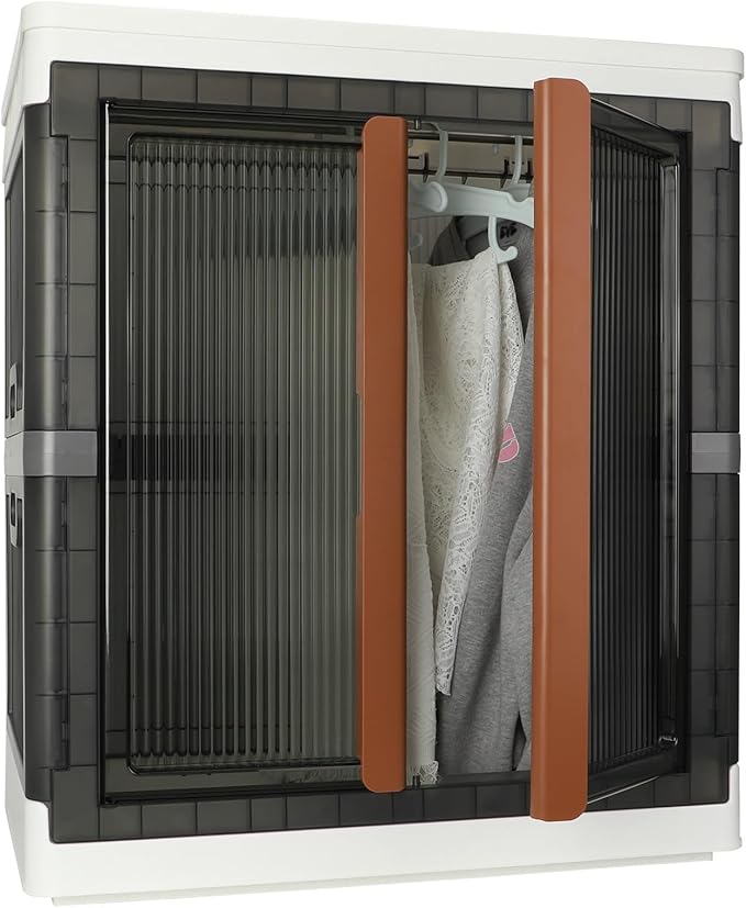 Wardrobe, Closet, Collapsible Storage Cabinet, Useful Box with Large Capacity, 37.5 Gal (142 L), Stackable on Box (19 Gal), Easy Storage of Clothing, Installation Free